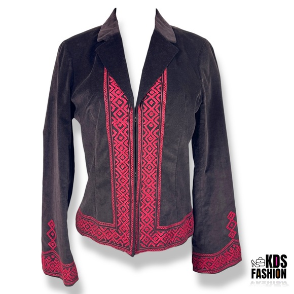 Tory Burch Jackets & Blazers - Tory Burch Velvet & Silk Embroidered Bell Sleeve Blazer 10
